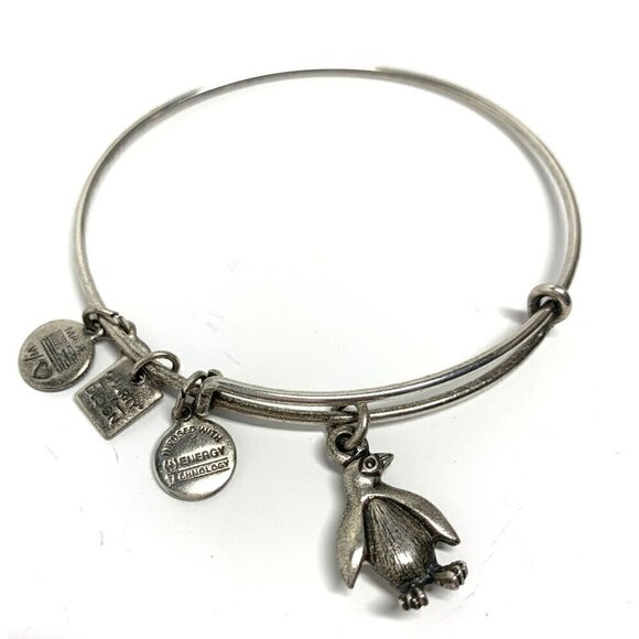 Alex and Ani Penguin Charm Bracelet Silver Finish - Expands 2"- 3.5" - Picture 1 of 2